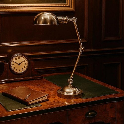 messing lamp in de kleur antiek zilver met een E27 fitting