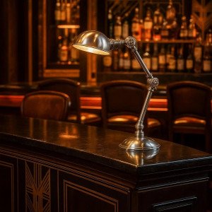 messing lamp in de kleur antiek zilver met een E14 fitting