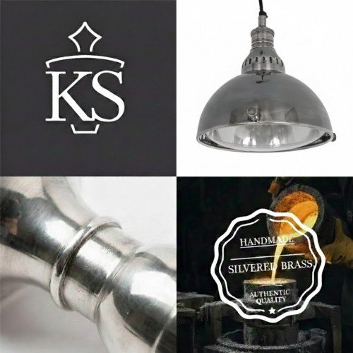 messing lamp in de kleur antiek zilver met een E27 fitting