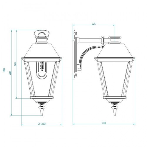 Halle Brons - KS Verlichting - Buitenverlichting Vierkant