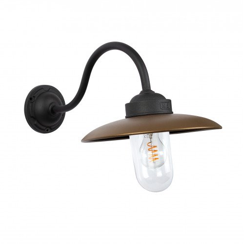 Stallamp Solingen Wandlamp Zwart Brons Landelijk