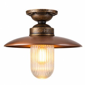 Buitenlamp mayenne brons/koper plafondlamp landelijk