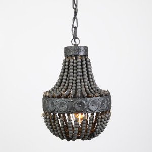 Binnenverlichting Perle hanglamp zwart hout en metaal