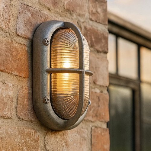 Stoere buitenlamp Oculus ruw aluminium