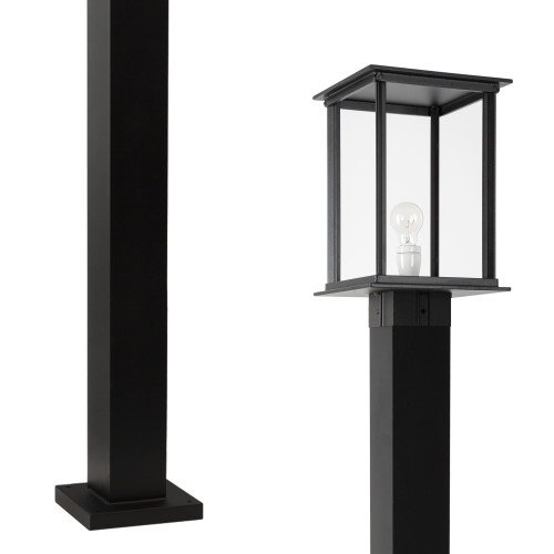 Buitenlamp Vondel Terras XL buitenverlichting zwart in klassieke stijl met vierkante vorm