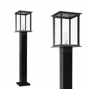 Buitenlamp Vondel Terras XL buitenverlichting zwart in klassieke stijl met vierkante vorm