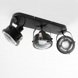 Plafondlamp - Opbouwspot Satellite 3 zwart - Nostalux Plafondlamp - Opbouwspot Satellite 3 zwart - Nostalux