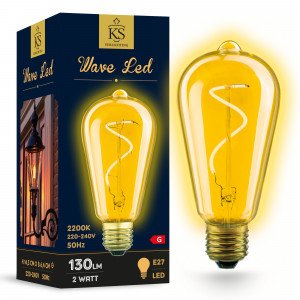 E27 LED lichtbron Wave 2 watt 2200 Kelvin