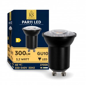 Zwarte GU10 PAR11 LED lichtborn dimbaar