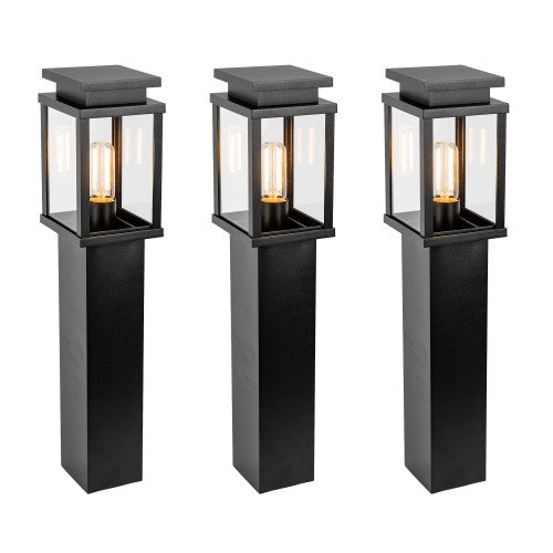 prachtige jersey buiten terraslamp staand met strakke stoere vormen in het zwart