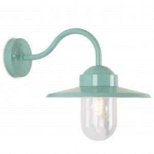Buitenlamp Dolce mintgroen van KS Verlichting, trendy buitenverlichting model stallamp, ronde muurplaat, helder stolpglas, E27 fitting, kleur mintgroen, merk KS Verlichting Buitenlamp Dolce mintgroen van KS Verlichting, trendy buitenverlichting model stallamp, ronde muurplaat, helder stolpglas, E27 fitting, kleur mintgroen, merk KS Verlichting