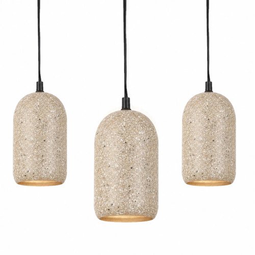 Set van 3 marmer binnenverlichting Egg hanglamp wit