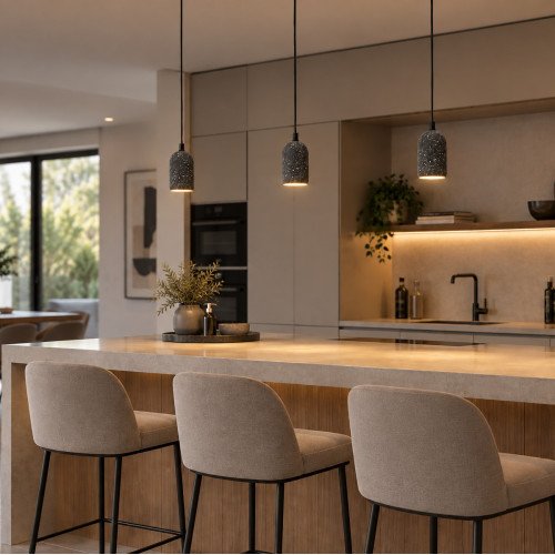 Marmer binnenverlichting Egg hanglamp zwart