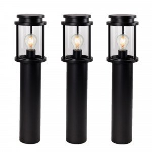 Zwarte ronde strak vormgegeven tuinlamp E27