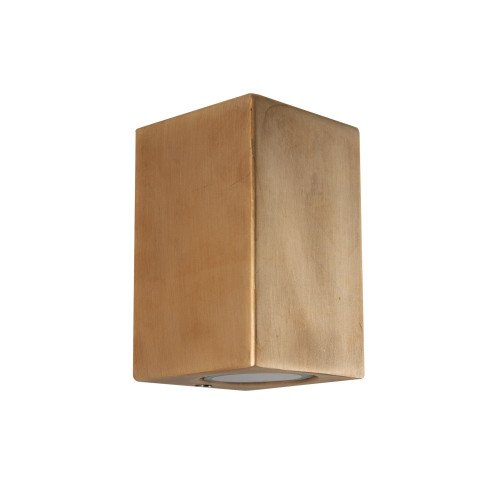 Moderne buitenlamp wandlamp Geo Down gemaakt van RVS en afwerkt in messing kleur