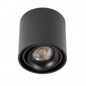 Binnenverlichting Oliver opbouwspot met ronde vormen, modern design en afwerking in zwarte kleur.