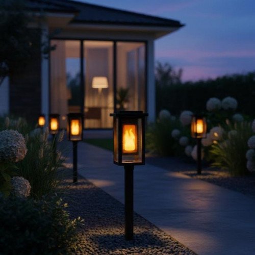 Fakkel zwart op zonne energie, sfeerverlichting voor buiten, LED solar Zwart Del Sol, Nostalux solar buitenlamp