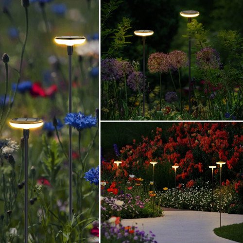 Solar tuinlamp Sunflower buitenverlichting zwart