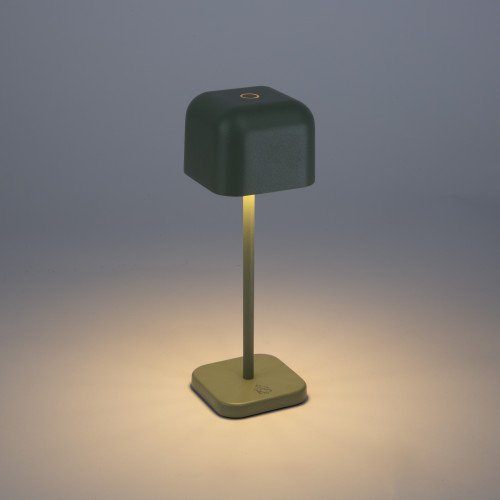 Groen compact tafellamp aluminium modern buiten en binnen