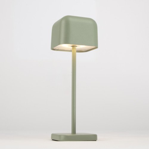 Groen compact tafellamp aluminium modern buiten en binnen