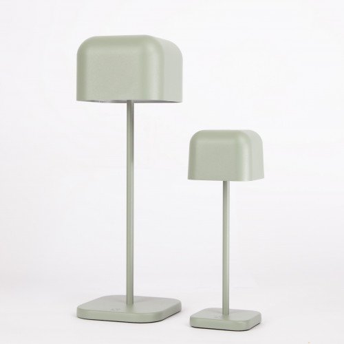 Groen compact tafellamp aluminium modern buiten en binnen