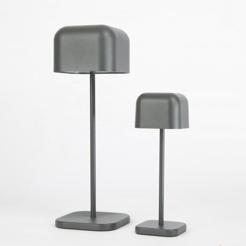 Antraciet compact tafellamp aluminium modern buiten en binnen