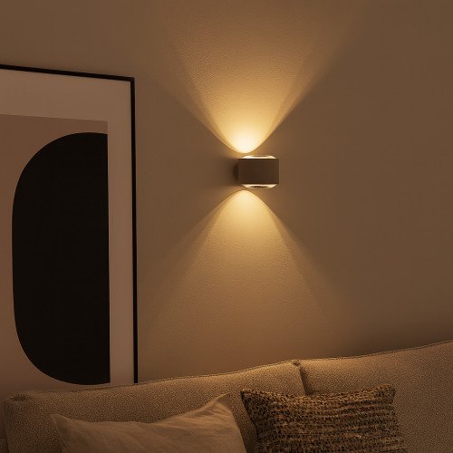 Champagne convex glazen venster modern wandlamp up&down