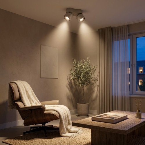 Richtbare opbouwspot Ole 2 wit led