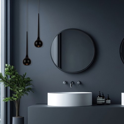 Zwarte druppel-design hanglamp aluminium modern