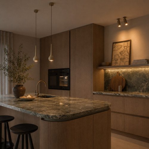 Champagne druppel-design hanglamp aluminium modern