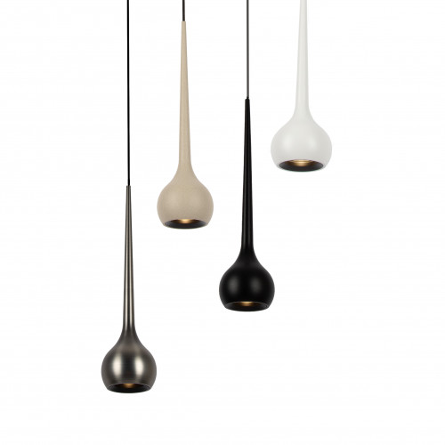 Gun metal druppel-design hanglamp aluminium modern