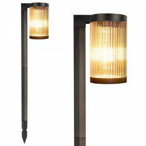 Zwarte LED solar tuinlamp met prikspie tuinverlichting Zwarte LED solar tuinlamp met prikspie tuinverlichting