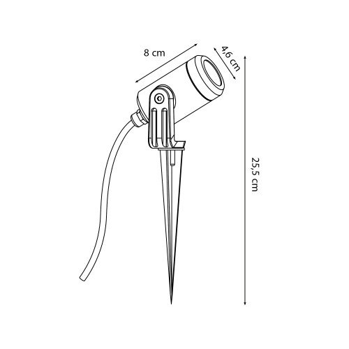Zwarte compacte grondspot LED-Spike GU10 PAR11