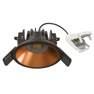 Inbouwspot zwart Ivar koperen ring Dimbaar LED