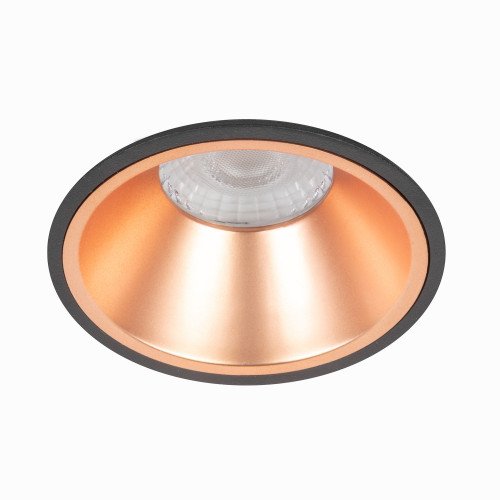 Inbouwspot zwart Ivar koperen ring Dimbaar LED