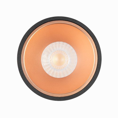 Inbouwspot zwart Ivar koperen ring Dimbaar LED