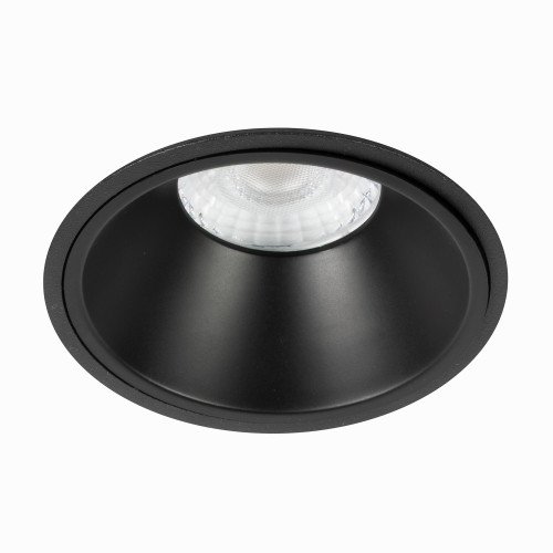 Ronde inbouwspot Ivar plafond zwart dimbaar 90mm