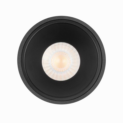 Ronde inbouwspot Ivar plafond zwart dimbaar 90mm