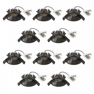 Ronde inbouwspot Ivar plafond zwart dimbaar 90mm Ronde inbouwspot Ivar plafond zwart dimbaar 90mm