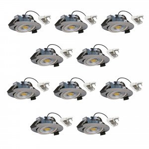 Ronde inbouwspot plafond brushed dimbaar 82cm