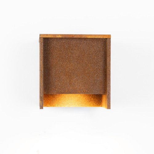 Muurlamp cortenstaal vierkant modern GU10