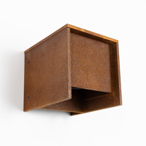 Muurlamp cortenstaal vierkant modern GU10