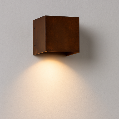 Muurlamp cortenstaal vierkant modern GU10