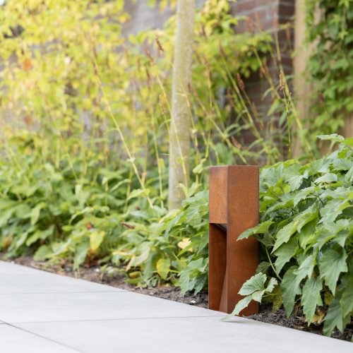 Tuinlamp cortenstaal vierkant modern GU10