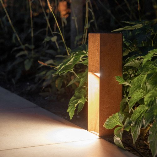 Tuinlamp cortenstaal vierkant modern GU10