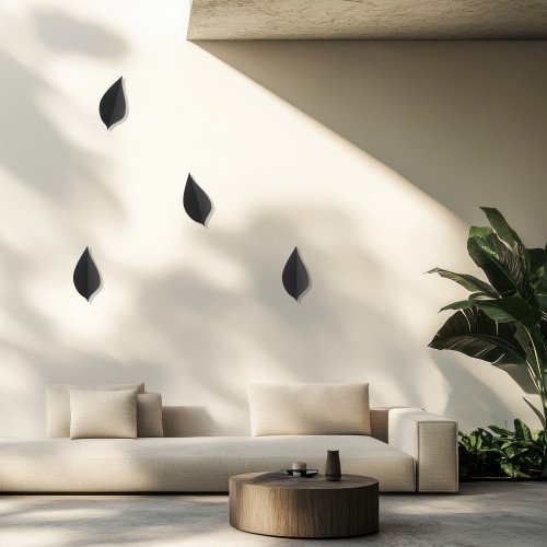 Buitenlamp Leaf muurlamp zwart aluminium modern