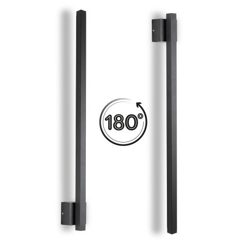 Verticale wandlamp bar zwart aluminium modern