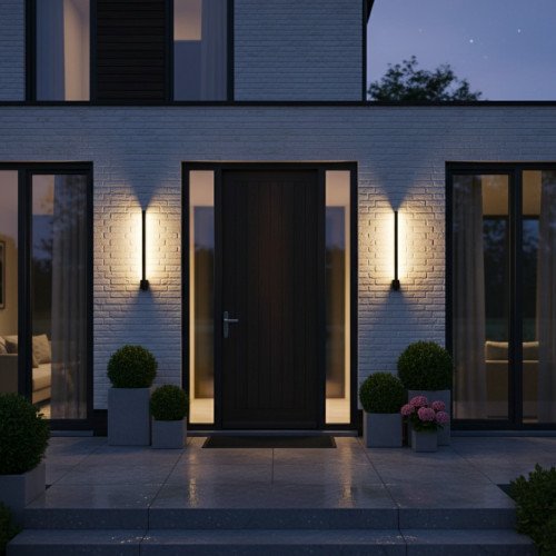 Verticale wandlamp bar zwart aluminium modern