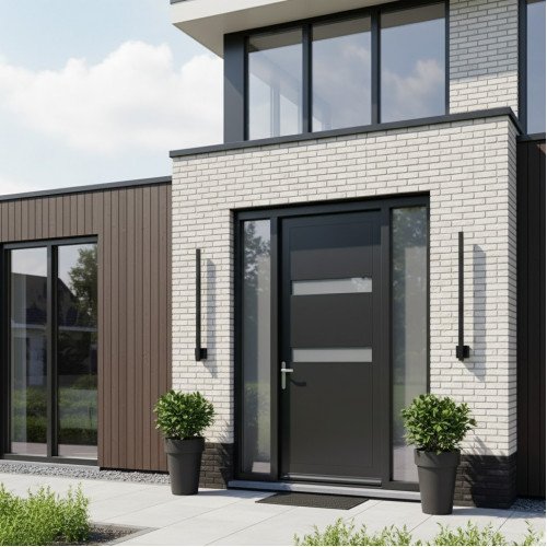 Verticale wandlamp bar zwart aluminium modern