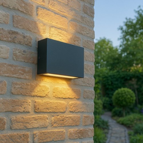 buitenlamp Nelson Up & Down muurlamp zwart aluminium modern buitenlamp Nelson Up & Down muurlamp zwart aluminium modern